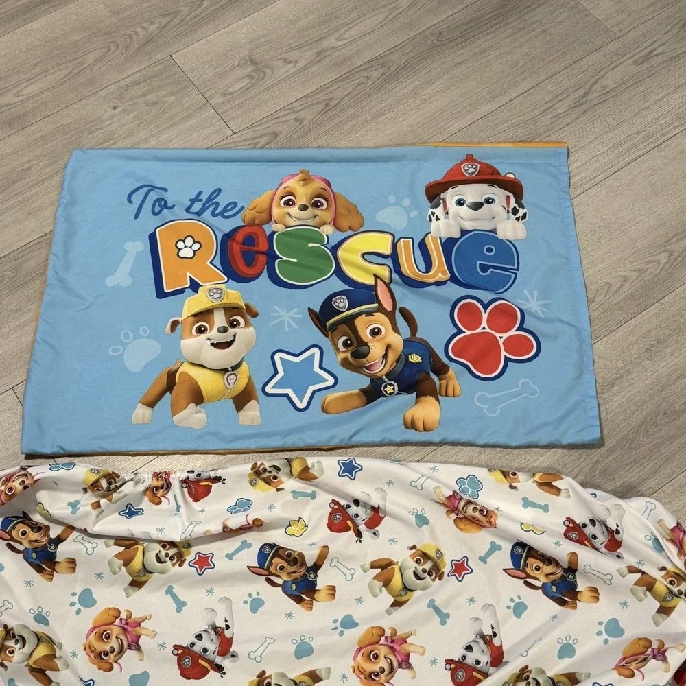 PAW PATROL CRIB  BED SHEET & Reversible PILLOW CASE Nickelodeon